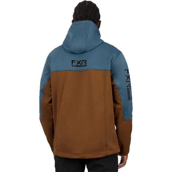 Manteau Pro Softshell Bleu/Brun Dos