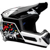 Casque de Motocross Fleet Splat Junior Noir/Multicolore incliné de face