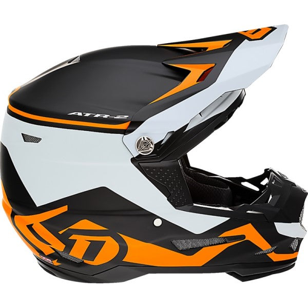 Casque de Motocross ATR-2 Drive Blanc/Orange de gauche