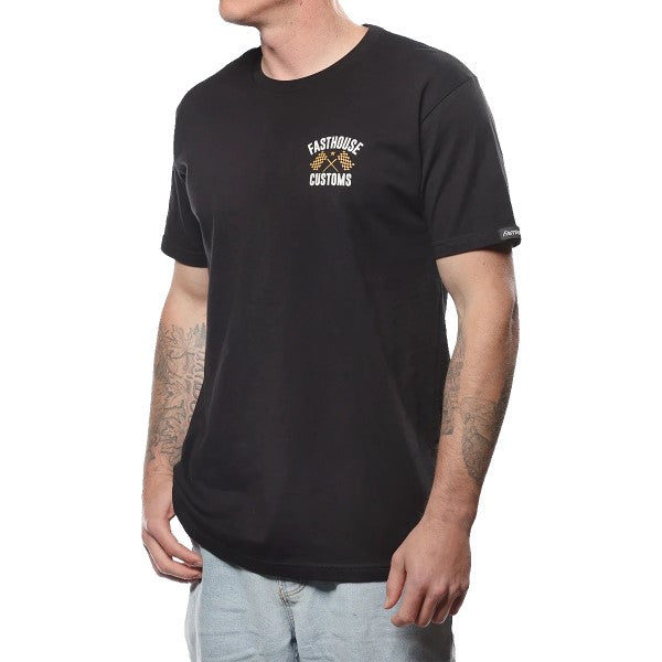 T-Shirt Trick Noir/Or essayage de face