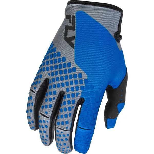 Gants de Motocross Kinetic/Fly/bleu gris/ coté extérieur