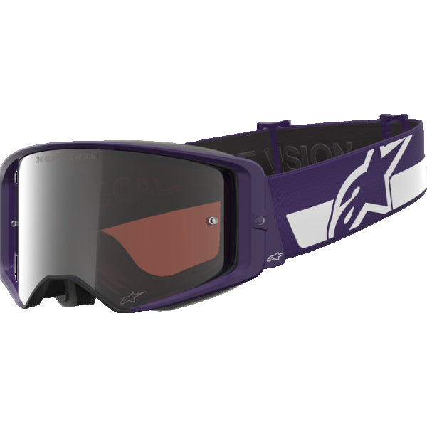 Lunette de Motocross Supertech Hunter Lawrence  Mauve/Argent, côté gauche