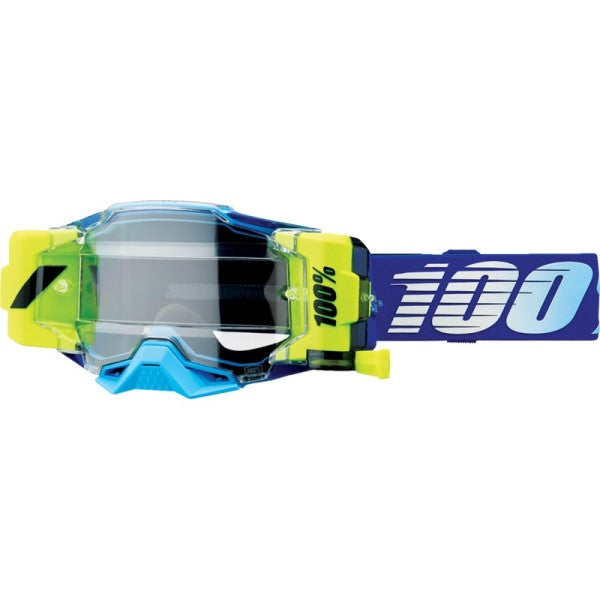 Lunettes de Motocross Armega Forecast Roll-Off 100% Bleu