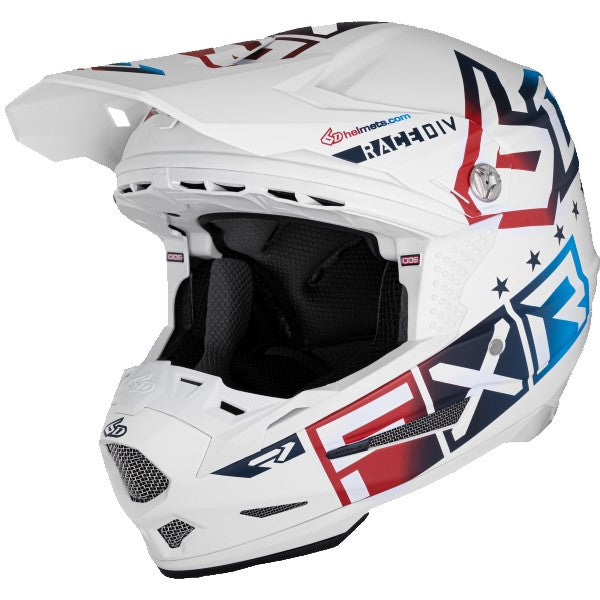 Casque de Motocross ATR-2 Blanc incliné de droite