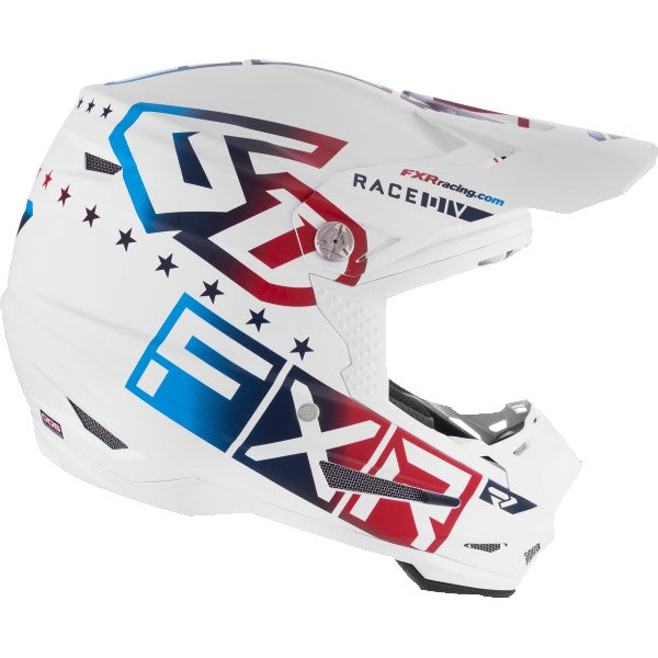 Casque de Motocross ATR-2 Blanc de gauche