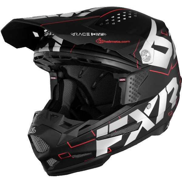 Casque de Motocross ATR-2 Noir/Rouge incliné de droite