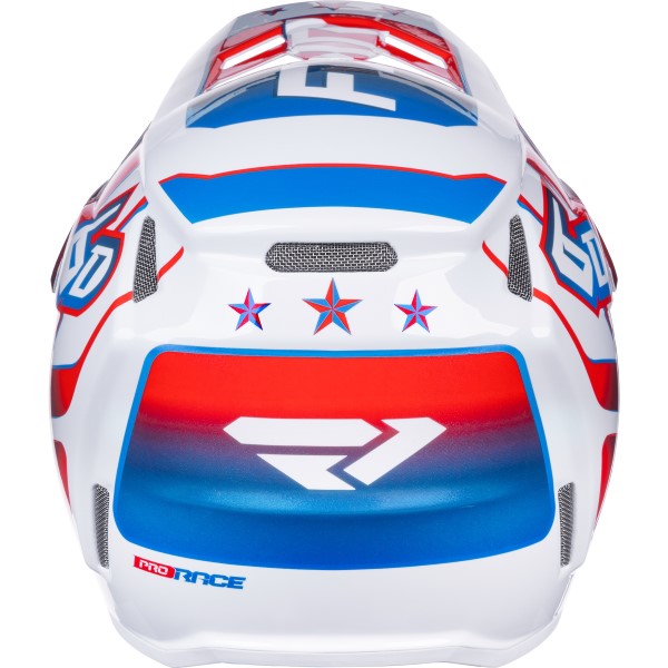 Casque de Motocross 6D ATR-3 Carbone Bleu/Blanc/Rouge de dos