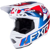 Casque de Motocross 6D ATR-3 Carbone Bleu/Blanc/Rouge incliné de droite
