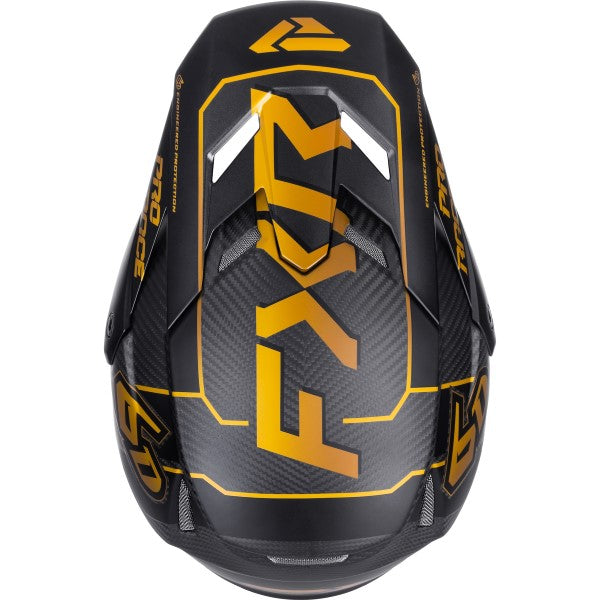 Casque de Motocross 6D ATR-3 Carbone Noir/Or de dessus