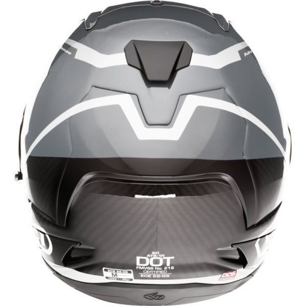 Casque Intégral de Moto ATS1R Alpha Argent, arrière