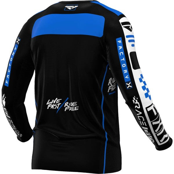 Chandail de Motocross Podium Gladiator Noir/Bleu Dos