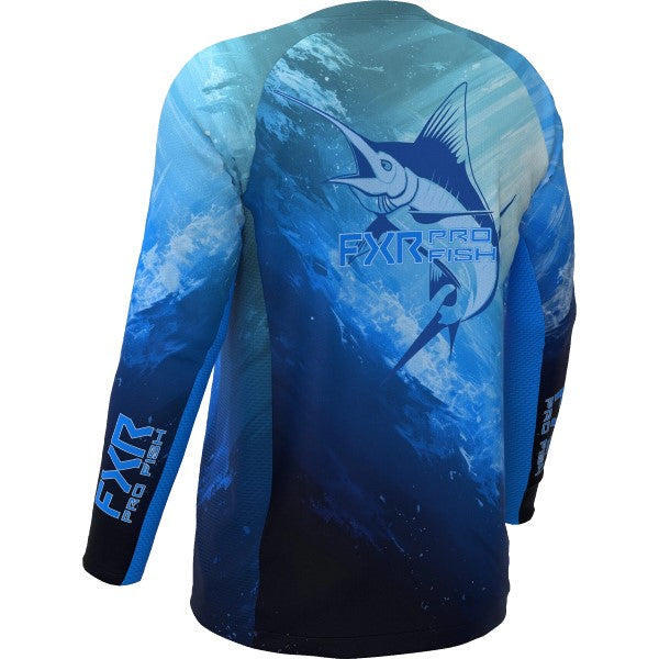 Chandail Big Treble Air UPF Bleu/Noir de dos