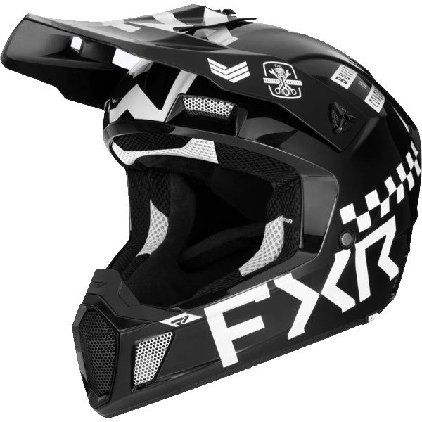 Casque de Motocross Gladiator Clutch Noir/Blanc