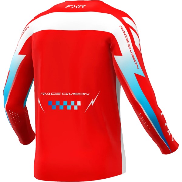 Chandail de Motocross Clutch Pro Rouge/Bleu de dos