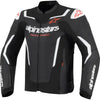 Manteau de Moto GP Force V2 Airflow en Cuir Noir/Blanc, de face
