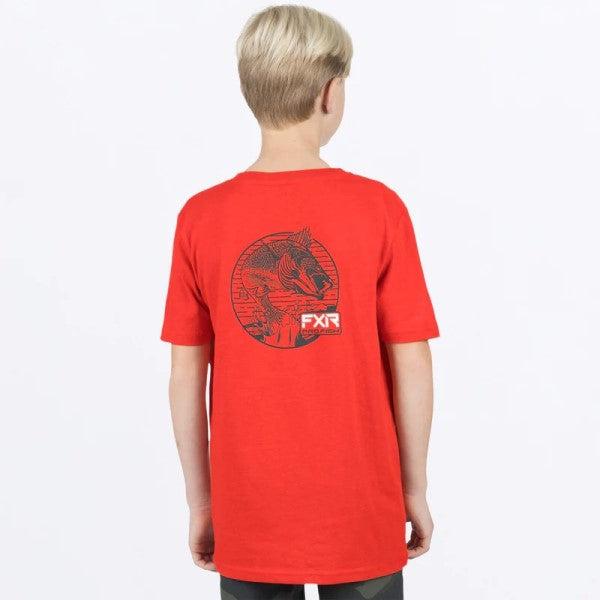 T-Shirt Trophy Premium Junior rouge gris, de dos