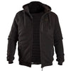 Manteau Vortex Noir, de face