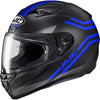 Casque Intégral de Moto i10 Strix Noir/Bleu incliné de droite