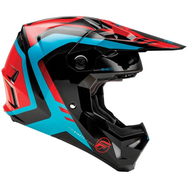 Casque de Motocross Fly Racing Formula CP Krypton Noir Rouge Bleu Droite