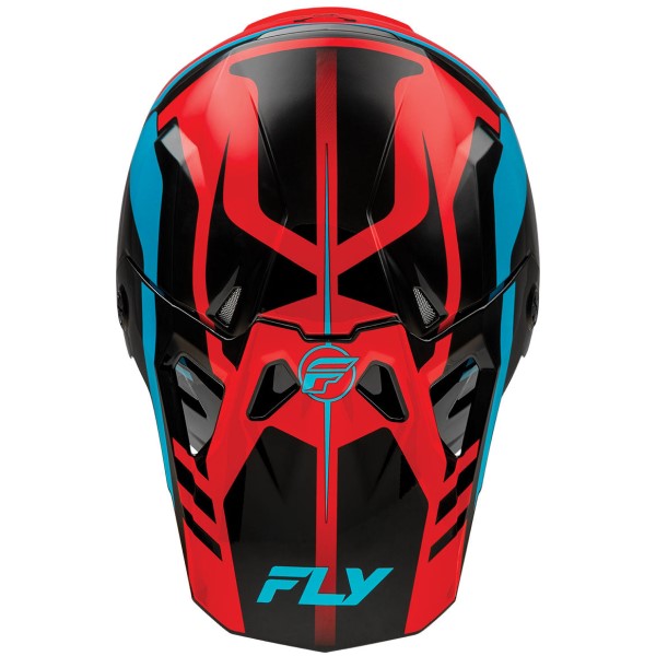 Casque de Motocross Fly Racing Formula CP Krypton Noir Rouge Bleu Dessus