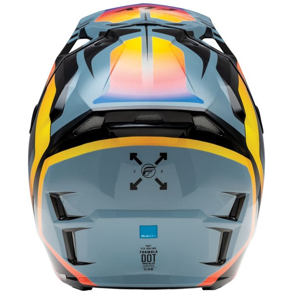 Casque de Motocross Fly Racing Formula CP Krypton Noir Gris Dégradé Électrique Arrière