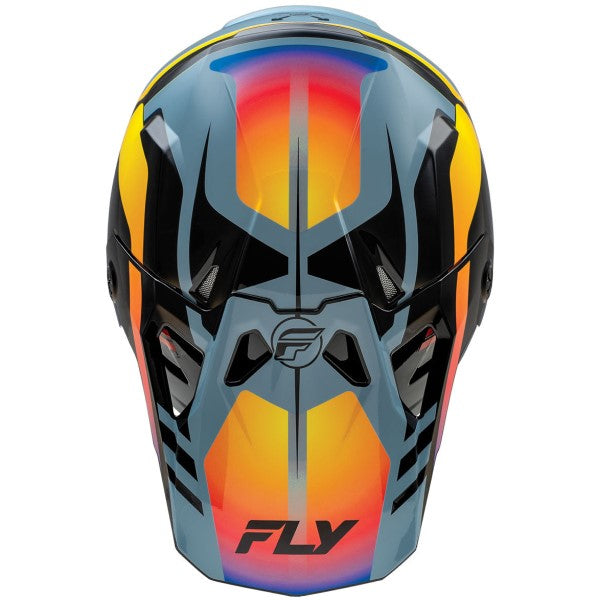 Casque de Motocross Fly Racing Formula CP Krypton Noir Gris Dégradé Électrique Dessus