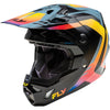 Casque de Motocross Fly Racing Formula CP Krypton Junior Noir Gris Dégradé Électrique