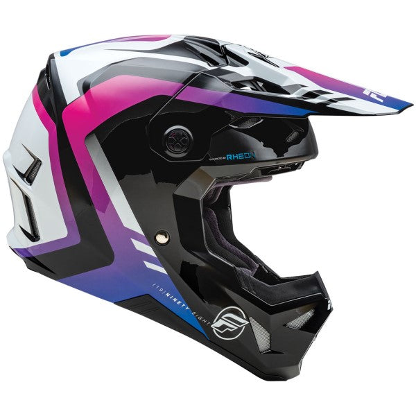 Casque de Motocross Fly Racing Formula CP Krypton Junior Noir Mauve Droite