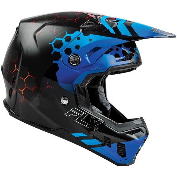 Casque de Motocross Formula CC Tektonic Junior Noir Bleu Droite
