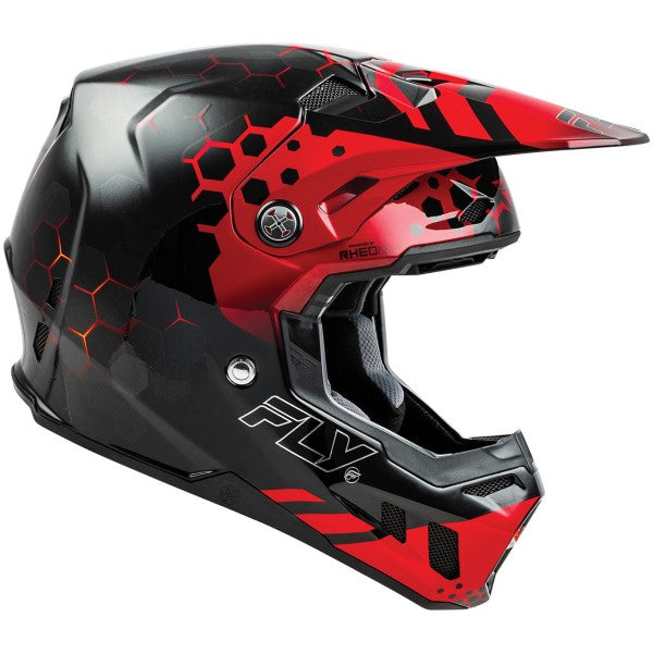 Casque de Motocross Formula CC Tektonic Junior Noir Rouge Droite