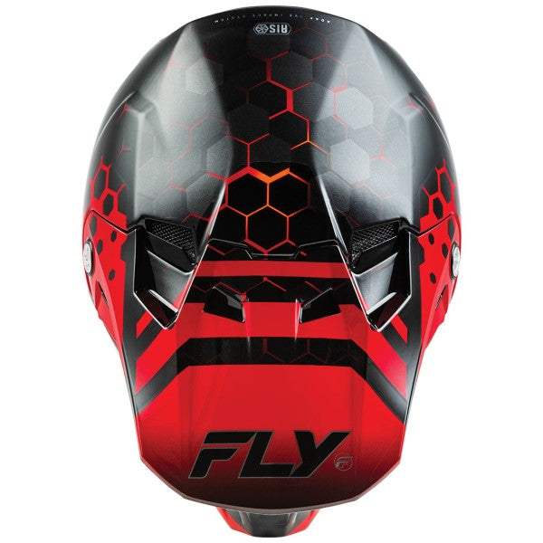 Casque de Motocross Formula CC Tektonic Junior Noir Rouge Dessus