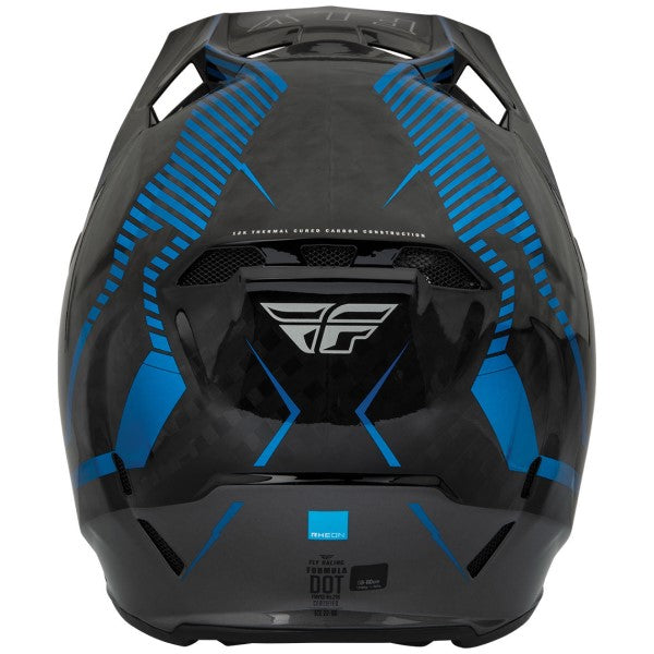 Casque de Motocross Fly Racing Formula Tracer Carbone Bleu Arrière