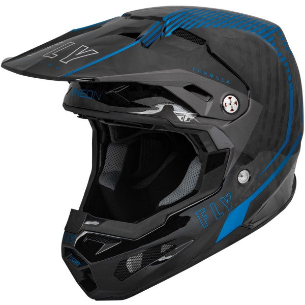 Casque de Motocross Fly Racing Formula Tracer Carbone Junior Noir Bleu