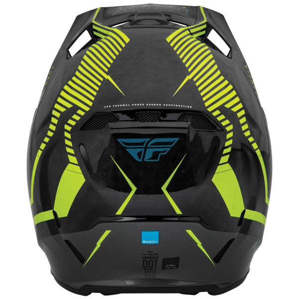 Casque de Motocross Fly Racing Formula Tracer Carbone Junior Noir Jaune Arrière