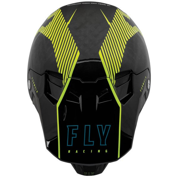 Casque de Motocross Fly Racing Formula Tracer Carbone Jaune Dessus