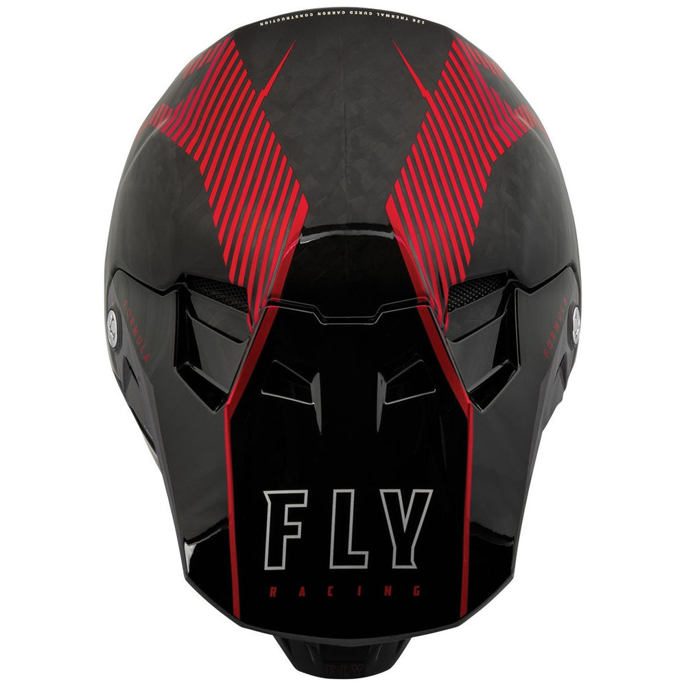 Casque de Motocross Fly Racing Formula Tracer Carbone Rouge Dessus