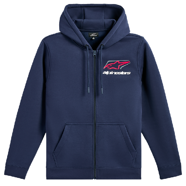 Coton Ouaté Zip Formulation avec Capuche/Alpinestars/blue foncé de face