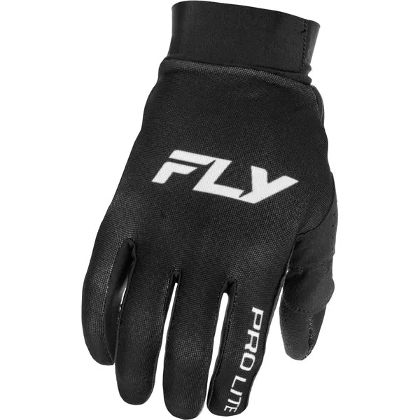 Gants de Motocross Pro Lite/fly/noir blanc, de face