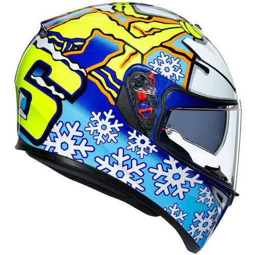 Casque Intégral de Moto K3 SV Rossi Winter Test | Bleu, Blanc, le côté droit