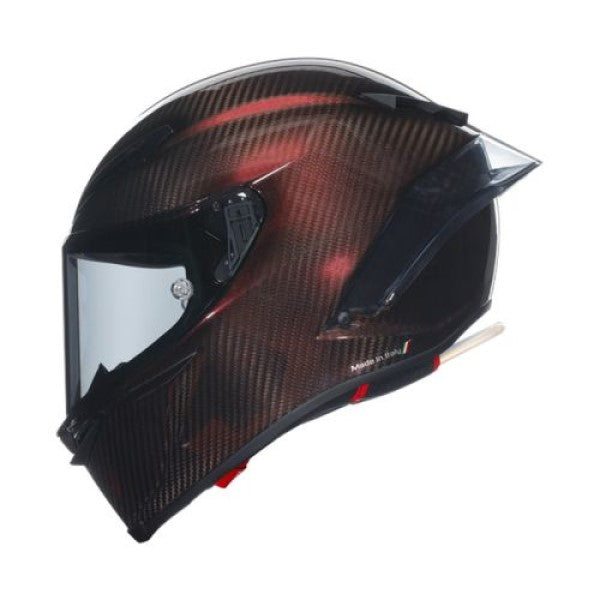 Casque Intégral de Moto PISTA GP RR Mono Iridium Carbone Rouge, côté gauche