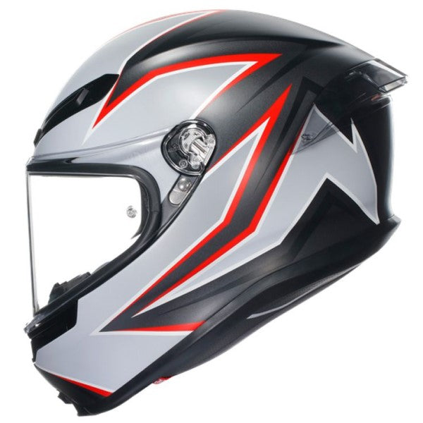 Casque Intégral de Moto K6 Flash Noir/Gris/Rouge de droite