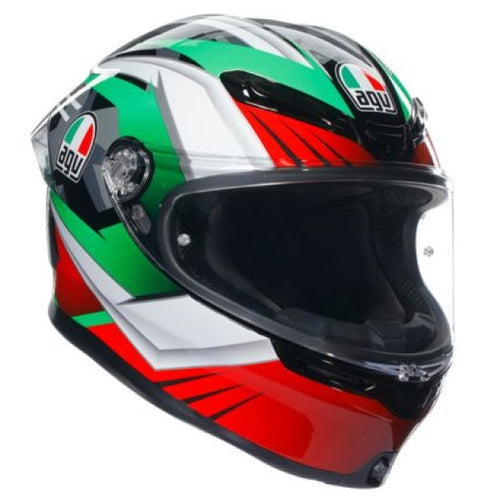 Casque Intégral de Moto K6 Excite Noir/Multicolore incliné de gauche