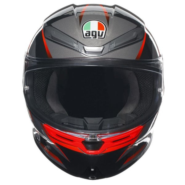 Casque Intégral de Moto K6 S Slashcut Noir/Gris/Rouge de face