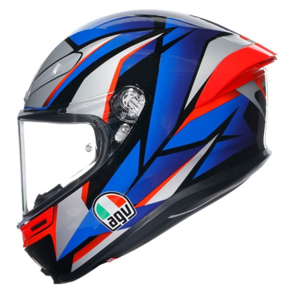 Casque Intégral de Moto K6 S Slashcut Bleu/Gris/Rouge de droite