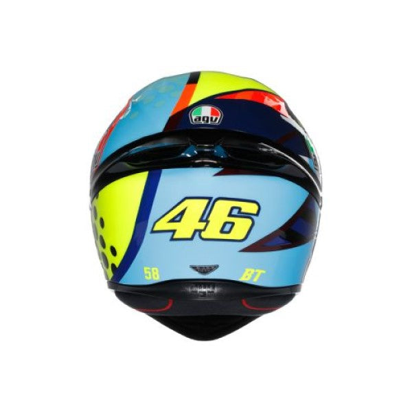 Casque Intégral de Moto K1 S Rossi Winter Test  Multicolore, Dos