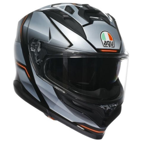 Casque Intégral de Moto K7 Jaeger AGV noir et argent, de 3/4