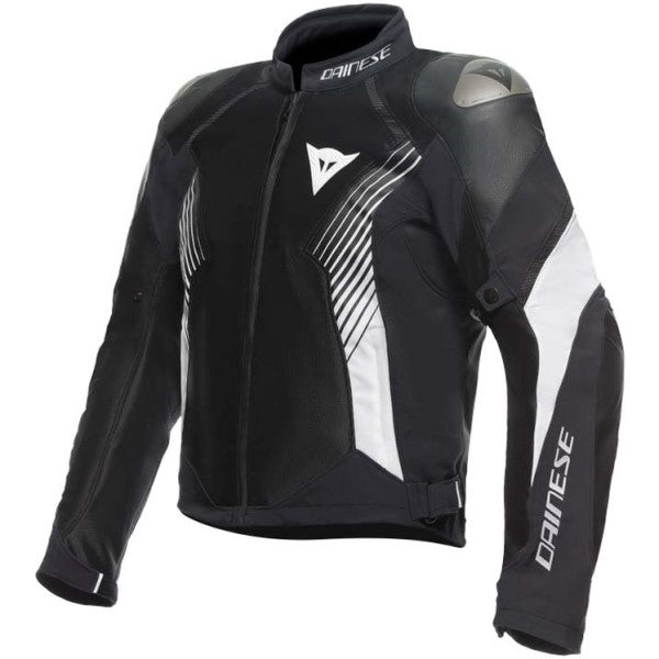 Manteau de Moto Super Rider 2 Absolutshell Noir/Blanc côté avant