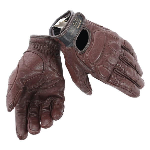 Gants de Moto Cuir Blackjack Unisexe Dainese Brun Foncé