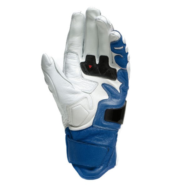 Gants Moto Été Cuir Sport Touring – Protection Renforcée, Blanc-Bleu, Taille M – Confort Et Sécurité Sur Route