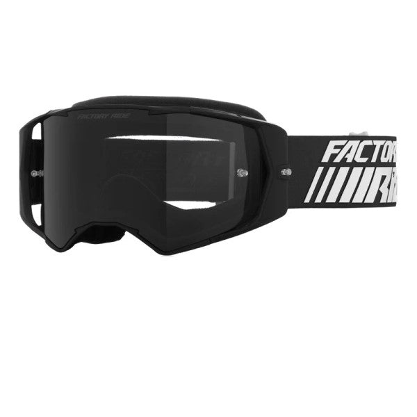 Lunette de Motocross Factory Ride Noir, de face